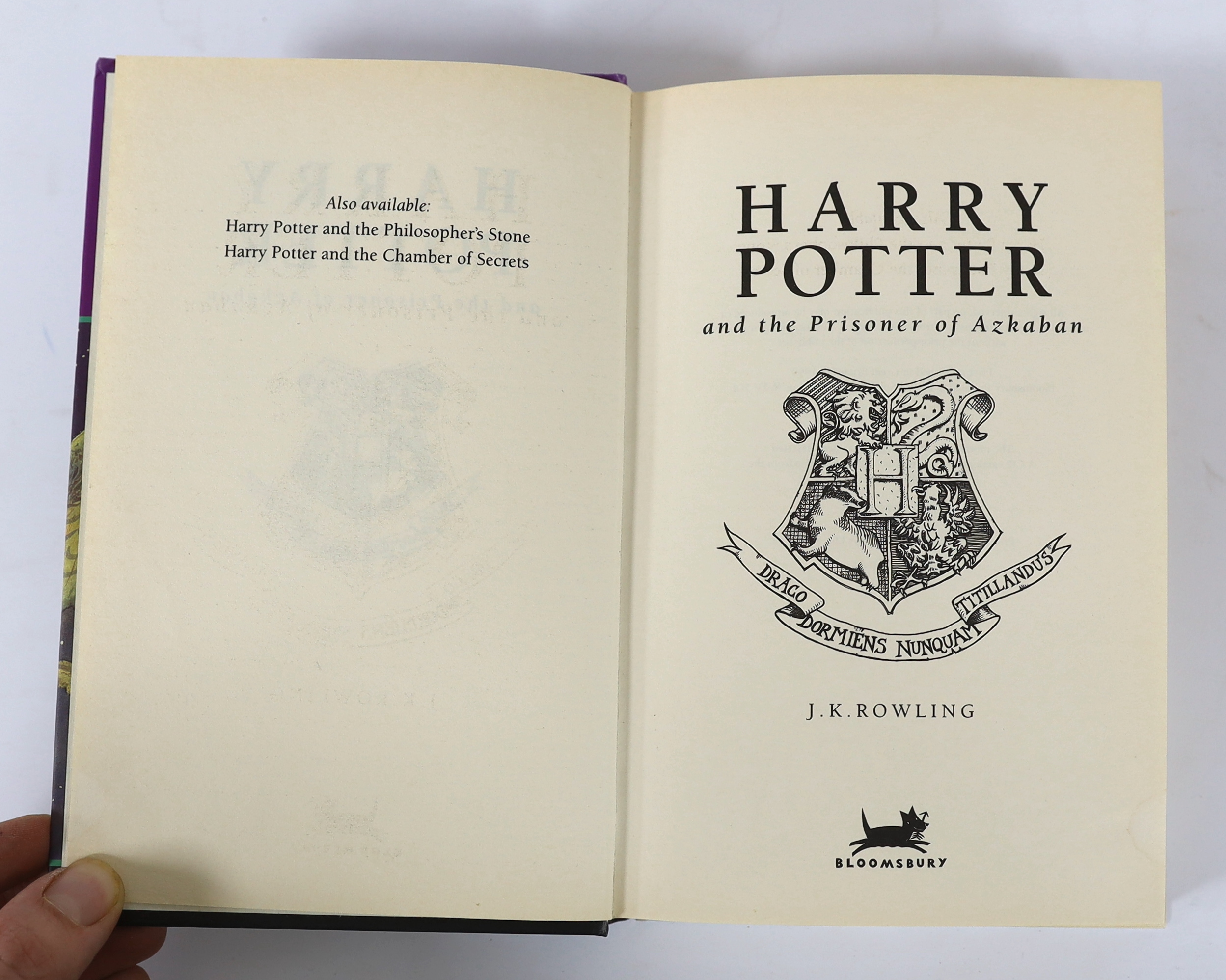 Rowling, J.K - Harry Potter and the Prisoner of Azkaban, 1st edition, 2nd printing, with d/j, Bloomsbury, 1999.